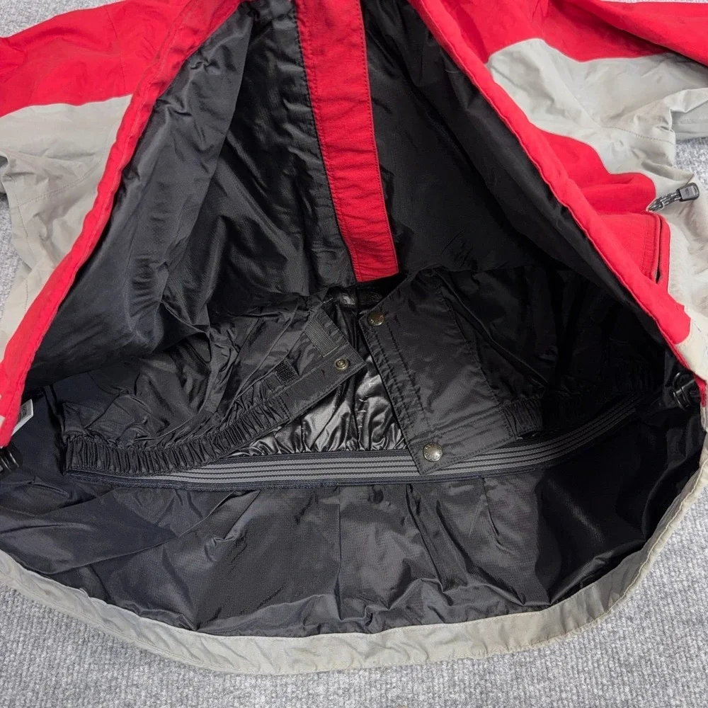 Vintage The North Face Hyvent Rain Jacket Men Large Red Gray Waterproof Shell